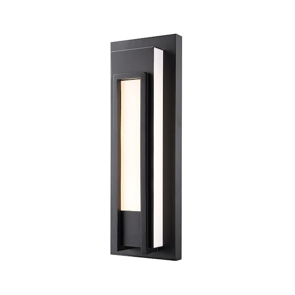 Z-Lite Keaton Outdoor Wall, 1-Light, 7 In.W x 3.5 In.L x 20.25 In.H, Black/White 520M-BK-LED - main